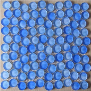 Blue Glass Mosaic, Resin and Ceramic Wall and Floor Mosaic -For Luxury Hotel Commercial Project Use