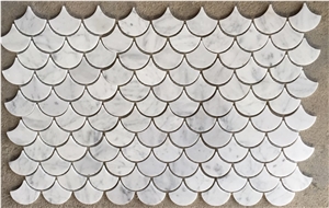 Cararra White Marble Wall Mosaic/ Floor Mosaic / Polished Mosaic Split/Mosaic Pattern / Thin Laminated Mosaic /Laminated Mosaic Terry Stone