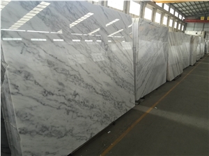 China White Natural Marble -Similar with Italy Carrara White Polished Big Slabs and Tiles ,Cut-To-Size for Wall and Floor Covering Tiles Patterns -Beautiful Flowers Vein