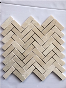 Crema Marfil Wall Mosaic/ Floor Mosaic / Polished Mosaic Split/Mosaic Pattern / Thin Laminated Mosaic /Laminated Mosaic Terry Stone