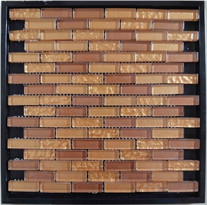 Glass Linear Strips Mosaic, Resin and Ceramic Wall and Floor Mosaic -For Luxury Hotel Commercial Project Use