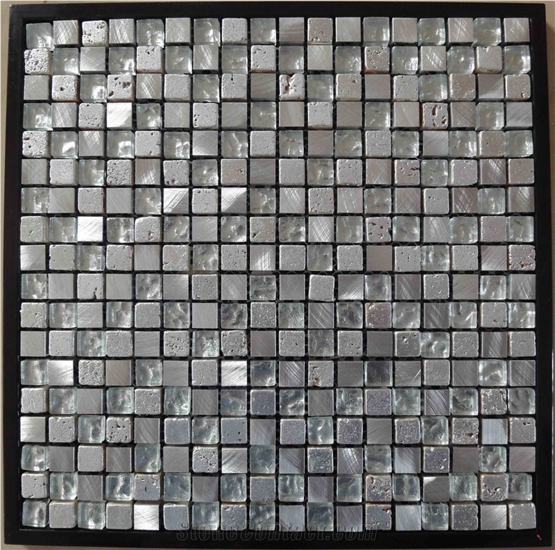 Glass Mosaic, Resin and Ceramic Wall and Floor Mosaic -For Luxury Hotel Commercial Project Use