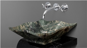 Green Marble Stone Sink & Basin, All Kinds Of Design Basin for Bathroom & Kitchen, Good Quality Green Color Natural Stone Bowl