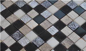 Natural Polished Marble,Ceramic Mosaic - Resin and Ceramic Wall and Floor Mosaic -For Luxury Hotel Commercial Project Use