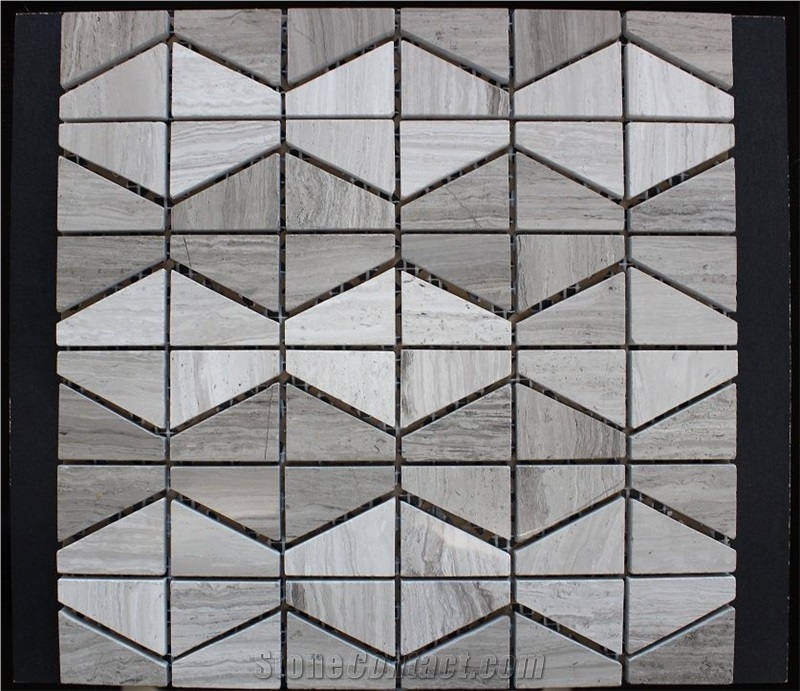 Natural Stone Guizhou White Wooden Grain,China Serpegiante Light Grey Wood Vein Marble Wenge Polished Grey Color 11*73mm Marble Mosaic Tile,Marble for Decoration