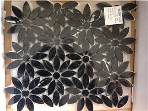 Nero Marquina Marble Mosaic,Wall Mosaic/ Floor Mosaic / Polished Mosaic Split/Mosaic Pattern / Thin Laminated Mosaic