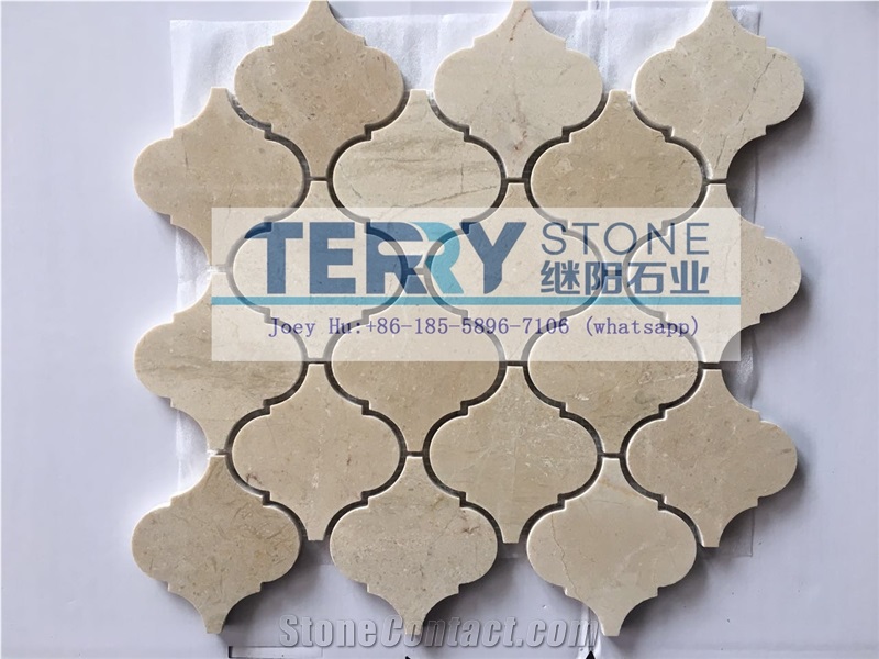 New Design Marble Mosaic -Spain Beige Natural Stone -Crema Marfil Mosaic Tiles Patterns -High Quality and Owned Factory