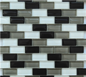 Popular White , Black ,Light Green Western Style Glass Laminated Wall Mosaic Tiles Pattern ,Western Style ,High Quality for Luxury Bathroom Decor