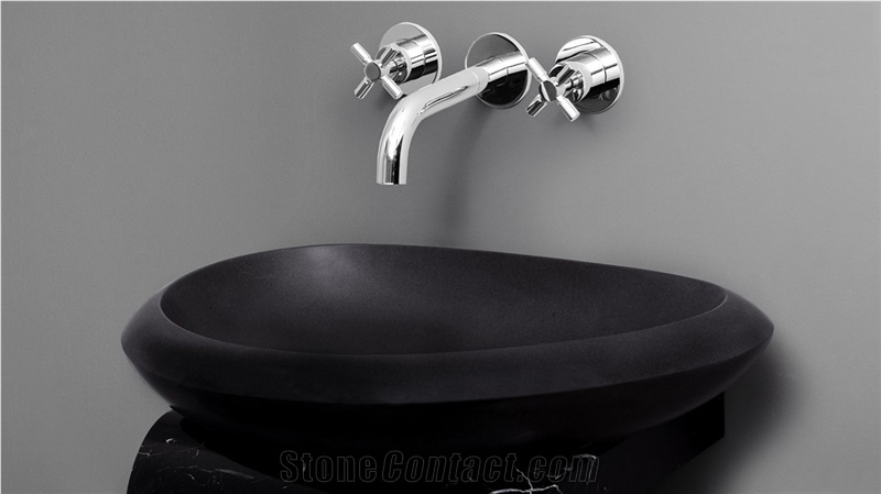Pure Black Granite High Polished Stone Sink & Basin, All Kinds Of Shape Stone Bowl, China Factoy