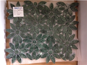 Verde Green Marble Wall Mosaic/ Floor Mosaic/ Polished Mosaic Split/Mosaic Pattern /Thin Laminated Mosaic /Laminated Mosaic Terry Stone