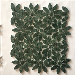 Verde Green Mosaic Series, Verde Green Mosaic,3d Glass Wall Mosaic/ Floor Mosaic Glass Mosaic Metal Mosaic Pearl Shell Mosaic Polished Mosaic Split/Mosaic Pattern / Manmade Stone Mosaic Pattern