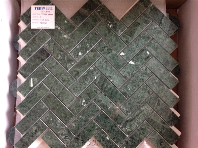 Verde Green Mosaic Series, Verde Green Mosaic, Wall Mosaic/ Floor Mosaic/ Polished Mosaic Split/Mosaic Pattern