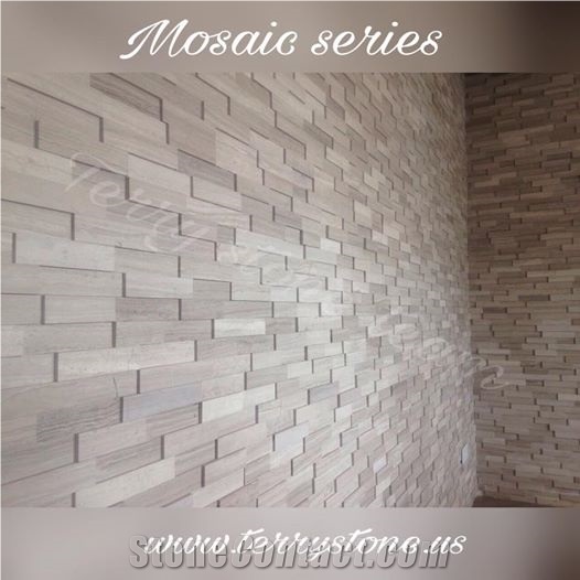 Wall Mosaic, Floor Mosaic, White Wooden Mosaic, White Wooden Wall Mosaic, White Wooden Floor Mosaic, White Wooden Brick Mosaic, Wall Msoaic, Floor Mosaic, Polished Msoaic