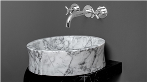 White Marble Black Vein Marble Stone Sink & Basin, Natural Stone Bowl for Kitchen & Bathroom, Hot Sell China Sink