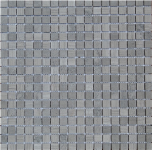 Wooden Grey Marble Wall Mosaic/ Floor Mosaic Polished Mosaic Split/Mosaic Pattern / Manmade Stone Mosaic Pattern /Thin Laminated Mosaic /Laminated Mosaic Terry Stone