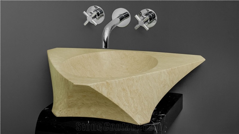 Yellow Marble Special Design Basin & Sink, Beige Natural Stone Sink for Kitchen & Bathroom, Cheap Polished Stone Sink Direct from Factory