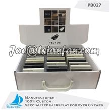 Portable White Cardboard Quartz Tiles Sample Display Suitcase