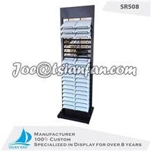 Vertical Metal Quartz Stone Tiles Sample Display Stand