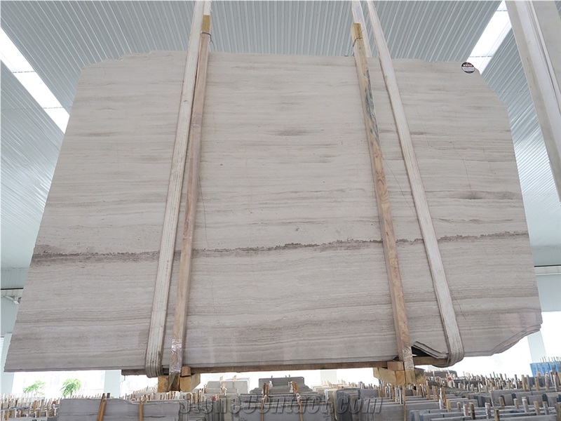 China Supplier Natural Stone White Wood Vein Marble Slab for Project