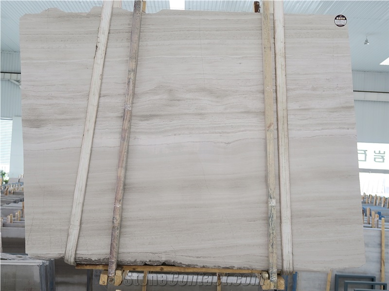 Chinese Fine White Wood Grain Marble Stone Marble Slab Price