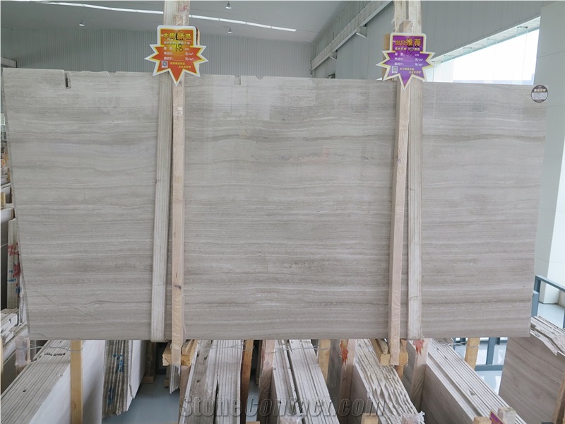 Owning Quarries White Wooden Marble Slabs Tiles Cut to Size