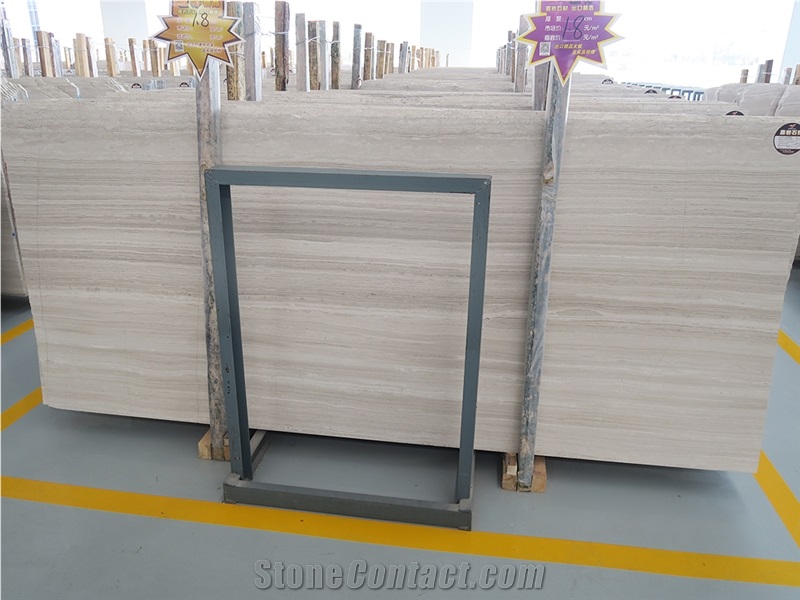 Quarry Owner China Supplier White Wooden Marble Slab Polished Surface
