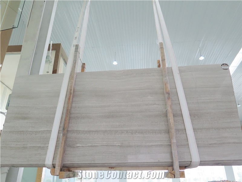 Wooden Veins Marble Quarries" Owner White Wooden Marble Slab