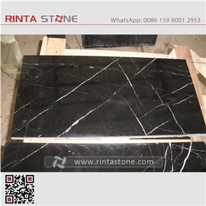 Black Marquina Marble Cutter Slabs Tiles Black Nero Marquina Mosa Negro Cina Black with Vein Stone,Fiorito Nero