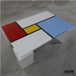 2017 Hot Sale Acrylic Solid Surface Coffee Table Set Modern Chair Table Set