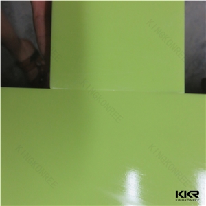 Ce Passed Apple Green Artificial Stone 100% Pure Acrylic Solid Surface Slab for Wall Paneling