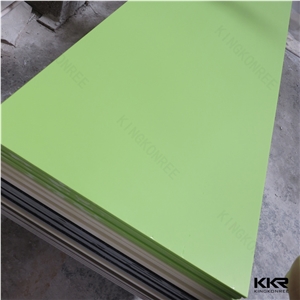 Ce Passed Apple Green Artificial Stone 100% Pure Acrylic Solid Surface Slab for Wall Paneling