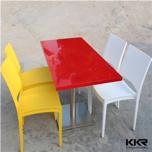 China Top Grade Artificial Marble Fast Food Restaurant Dining Table Top Sets for Sale