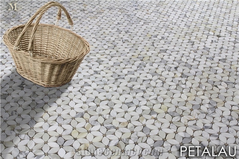 Petalau - Calacatta with Jura Grey Mosaic