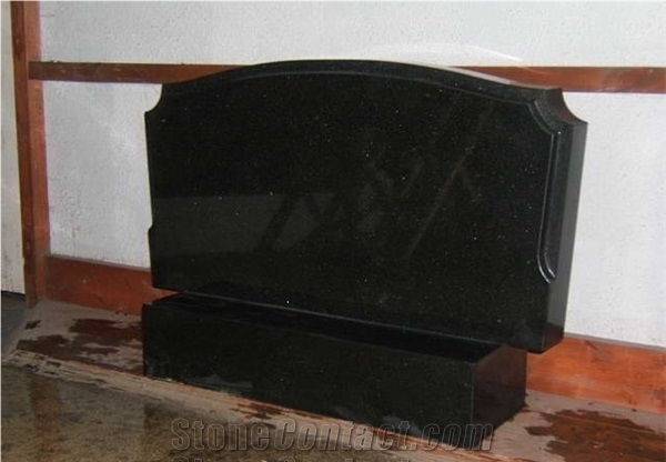 Russian Style Tombstone Shanxi Black Granite Cross Tombstones