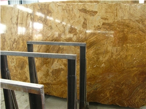Polished Factory Price Copper Yellow Marble Wall Slab