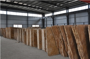 Polished Factory Price Copper Yellow Marble Wall Slab