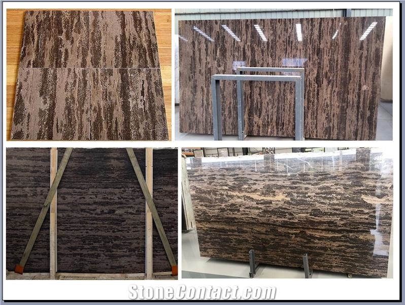 Professional Biggest Factory Brown Golden Beach Marble Slabs