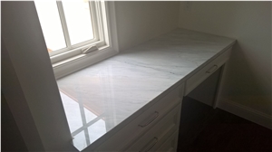 Bianco Carrara Primavera Marble Kitchen Perimeter Countertop, Island Top