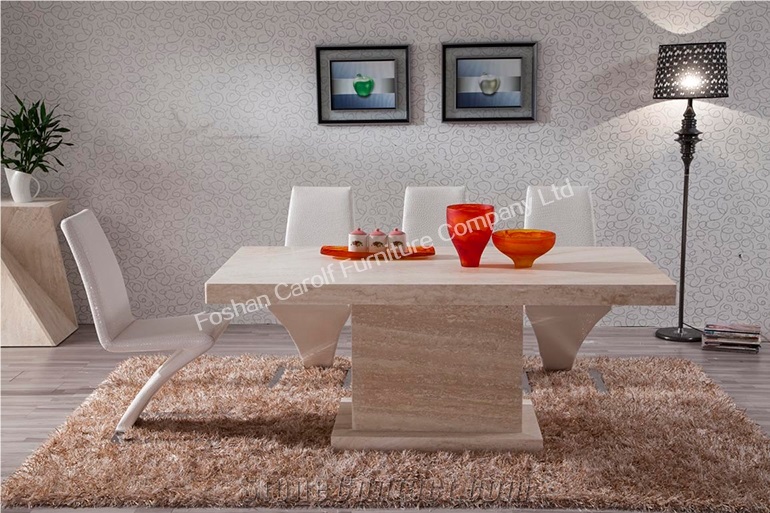 3 Pieces White Marble Table