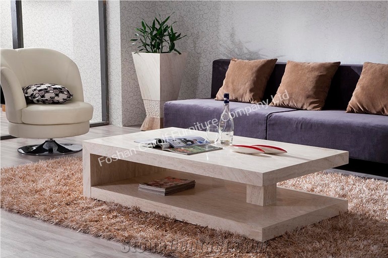 Classic Design Marble Hand Craved Coffee Table on Sale