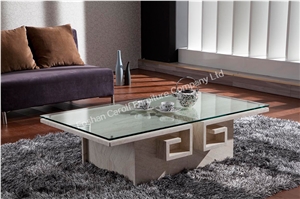 Elegant Rectangle Travertine Coffee Table