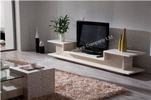 Fench Style Hand Made Natural Travertine Tv Stand