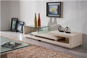 Home Decor Luxury Modern Marble with Glass Tv Stand