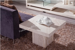 Luxury Living Room Furniture Small Sqaure Marble Top Coffee Table