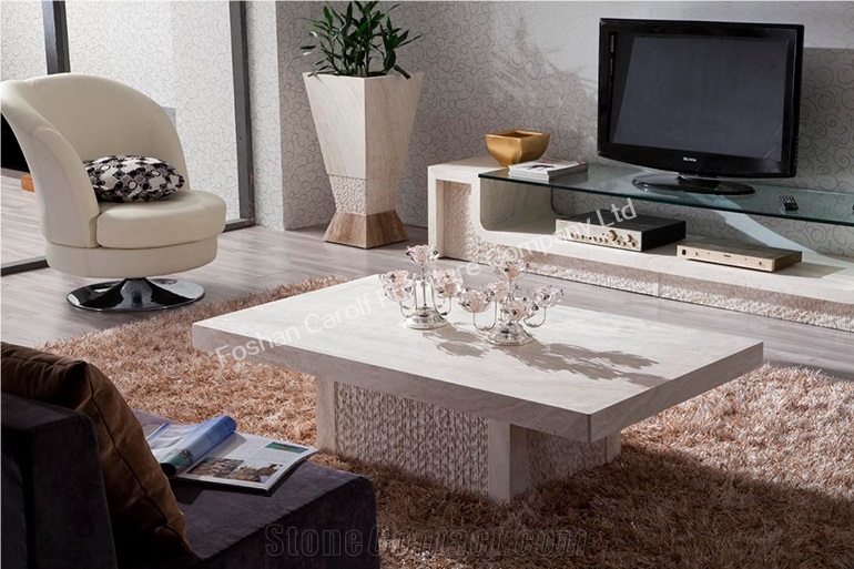 New Design Living Room Furniture Modern White Marble Coffee Table