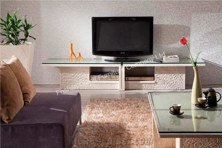 Simple Style Home Usded White Marble Tv Stand