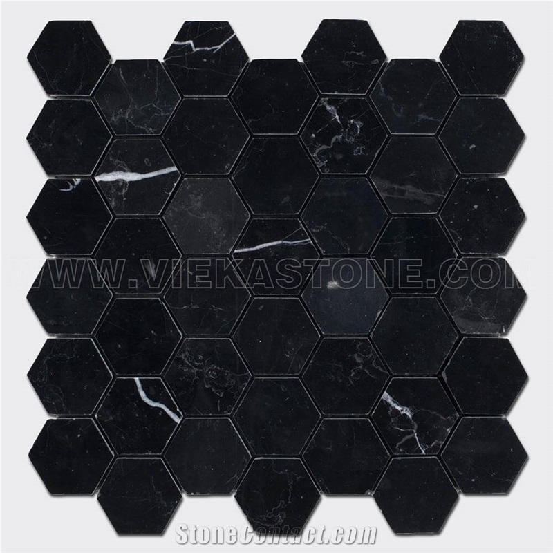 Chinese Nero Marquina Marble Mosaic Tile Subway for Interior Kitchen, Bathroom, Backsplash Wall Floor Covering