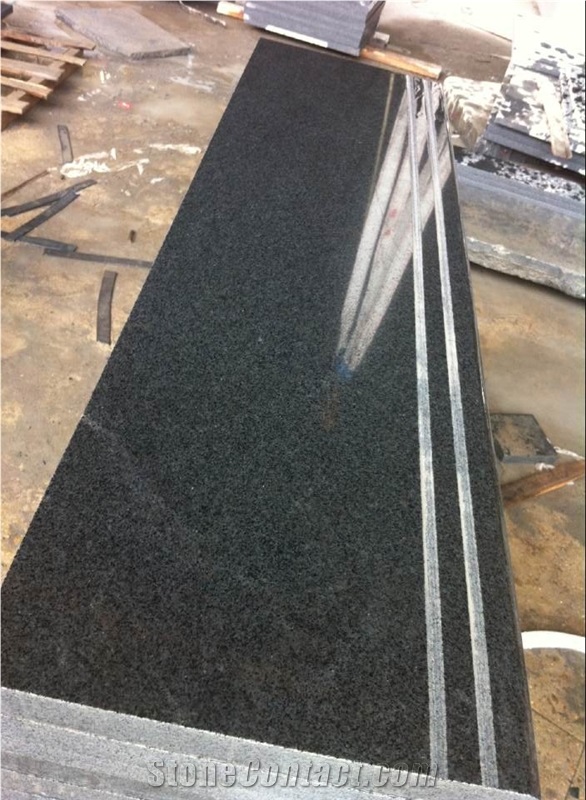 China Natural G654/G3554 Sesame Black Granite/China Nero Impala/Charcoal Black Granite Stairs&Steps, Anti-Slip Elevator Covering/Floor Paving/Building Project