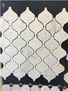 Polished Carrara White Marble Mosaics, Bc-M1004, Can Be Made Of Calacatta White/Statuario, Bianco Dolomiti, Italy Grey, Carrara Grey Marble