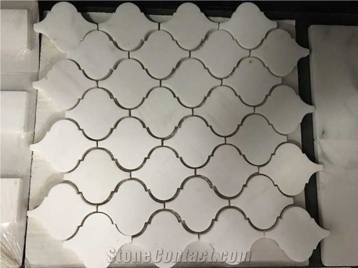Polished Carrara White Marble Mosaics, Bc-M1004, Can Be Made Of Calacatta White/Statuario, Bianco Dolomiti, Italy Grey, Carrara Grey Marble